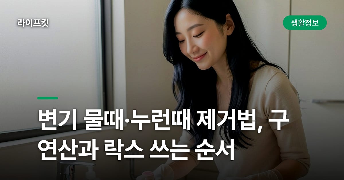 변기 물때·누런때 제거법, 구연산과 락스 쓰는 순서