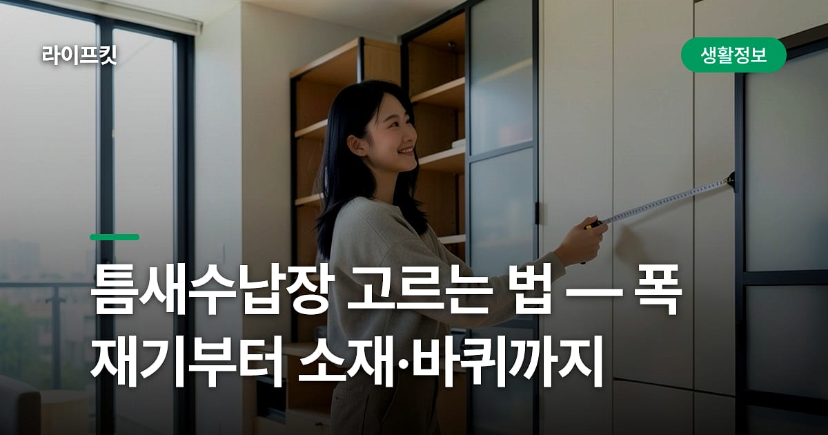 틈새수납장 고르는 법 — 폭 재기부터 소재·바퀴까지