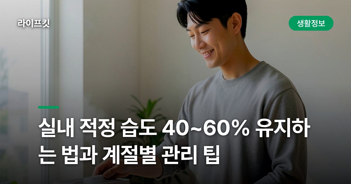 실내 적정 습도 40~60% 유지하는 법과 계절별 관리 팁