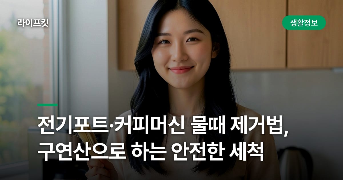 전기포트·커피머신 물때 제거법, 구연산으로 하는 안전한 세척